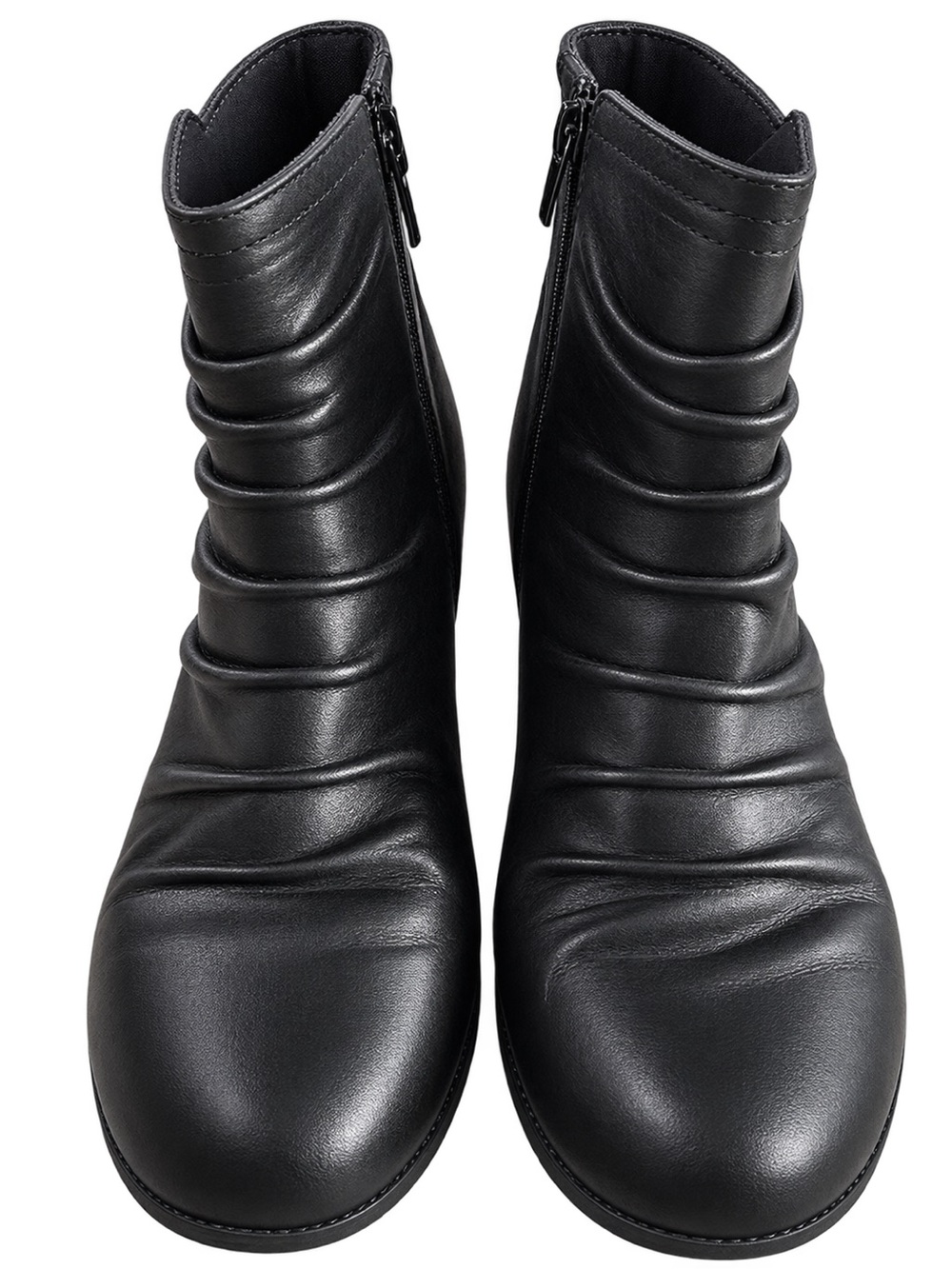 Black Women's Ankle Boots - Sleek Zipper Booties